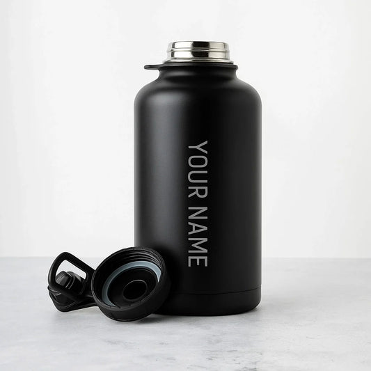 Bouteille d'eau isotherme en acier inoxydable 3,8L - Nom personnalisé | Gympack