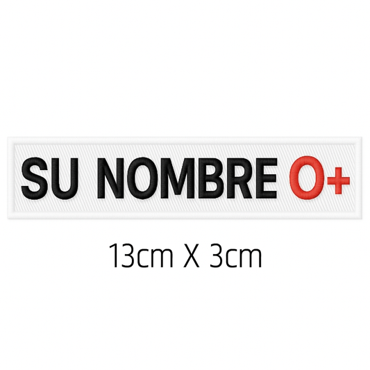 Patch Type Sanguin Personnalisé - Blanc